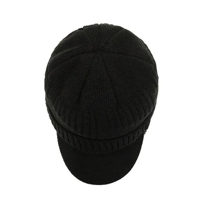 Bonnet Casquette Noir en Maille - KnitCap Elite