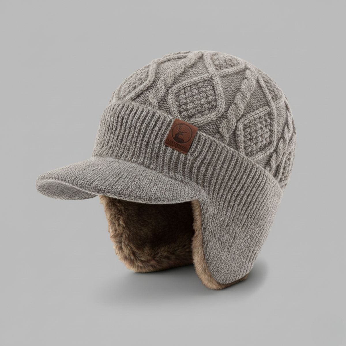 Casquette Hiver Homme Cache Oreille Beige