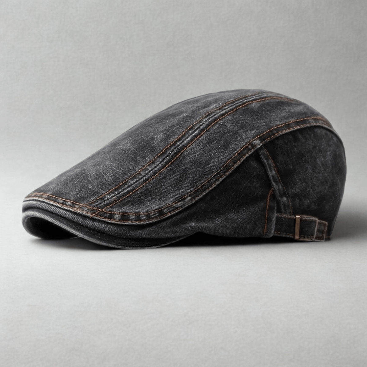 Casquette Plate Homme Jean Noir