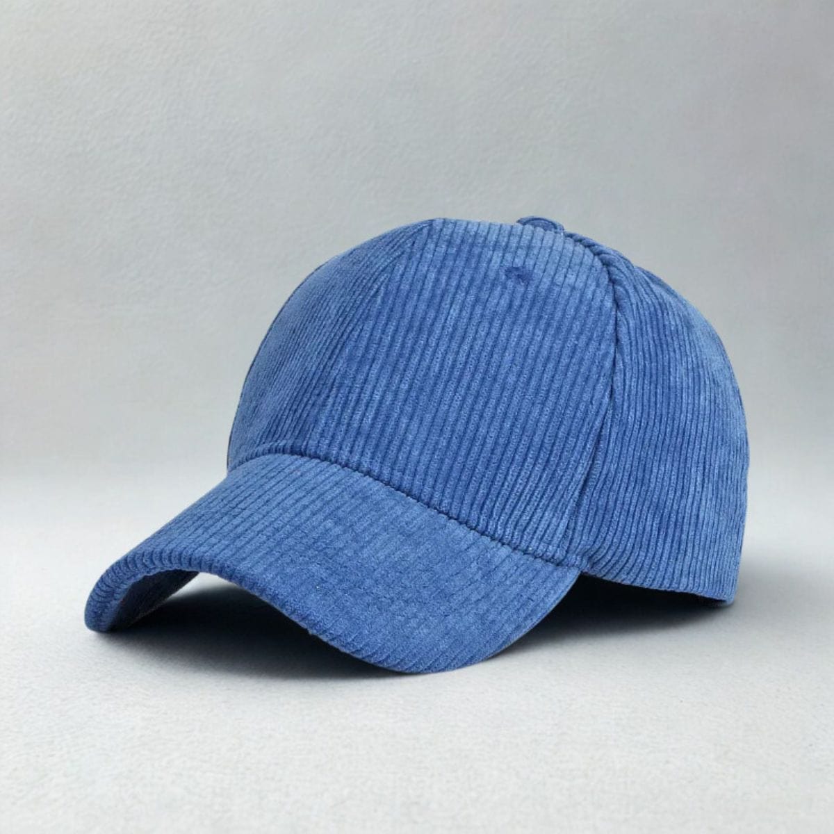 Casquette Baseball Velours Côtelé Bleue - Unisexe Homme Femme - Chaud Hiver - Taille Réglable - Cadeau Sport Plein Air