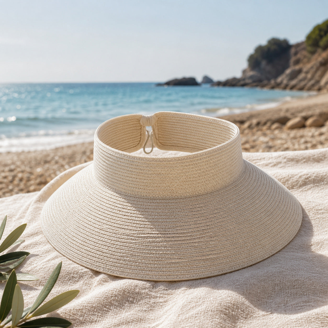 Chapeau de Paille Visière Soleil à Bords Larges – Femme