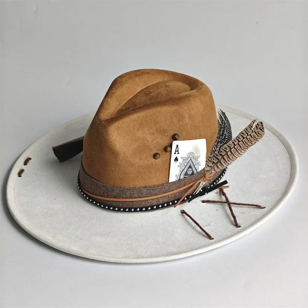 Chapeau Fedora Effet Suédine – Carte As & Plume