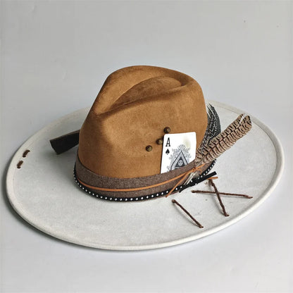 Chapeau Fedora Effet Suédine – Carte As & Plume