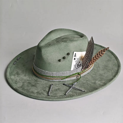 Chapeau Fedora Effet Suédine – Carte As & Plume
