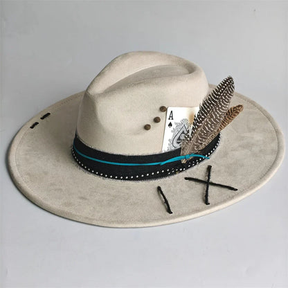Chapeau Fedora Effet Suédine – Carte As & Plume