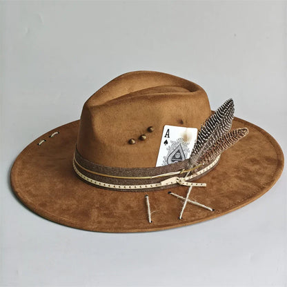 Chapeau Fedora Effet Suédine – Carte As & Plume