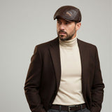 Casquette Plate Cuir Homme