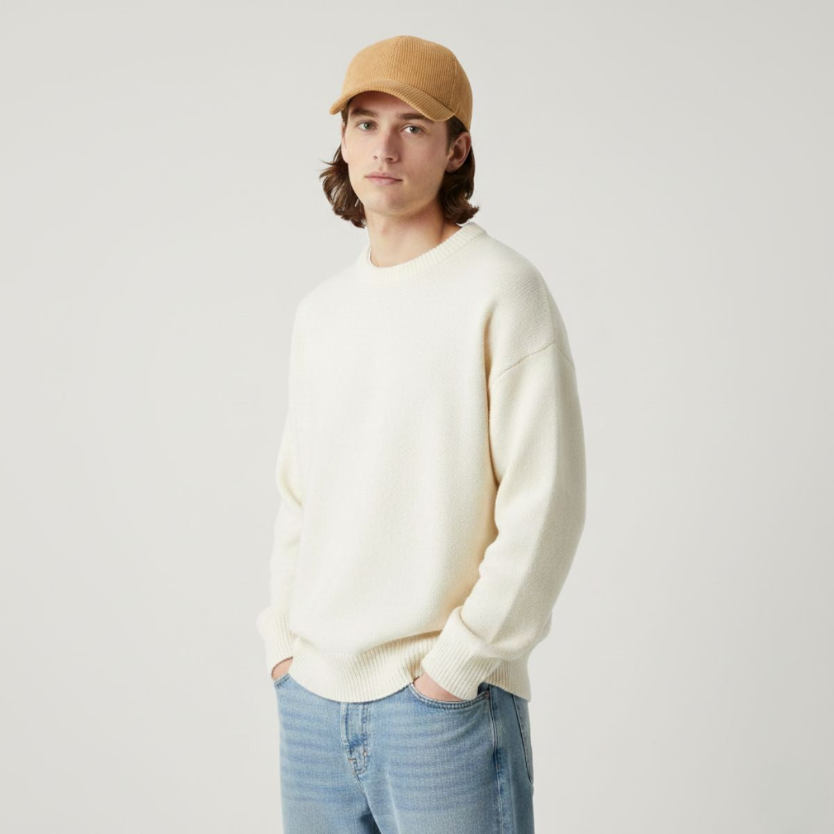 Casquette Velours Kaki Homme