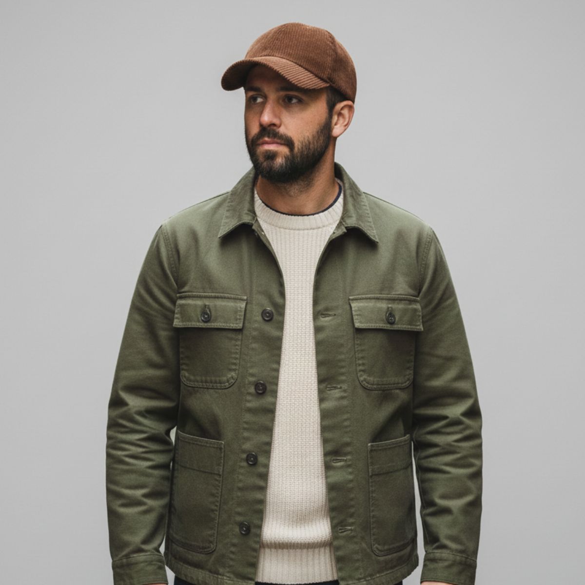 Casquette Velours Marron Homme