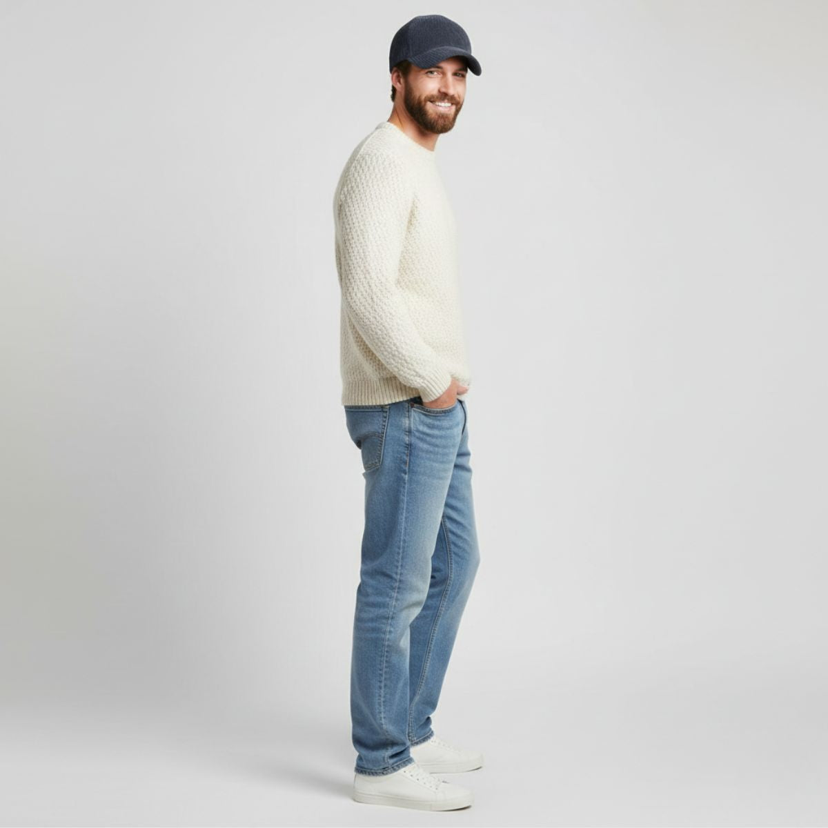 Casquette Velours Homme Bleu Marine