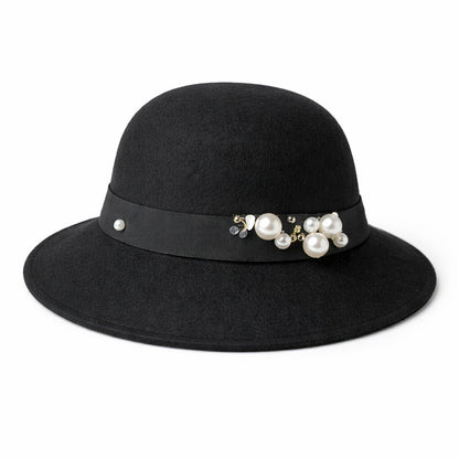 Chapeau Melon Cloche Femme - Perle