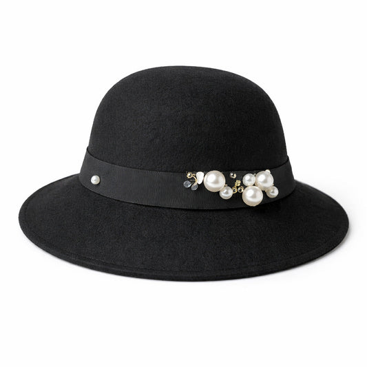 Chapeau Melon Cloche Femme - Perle