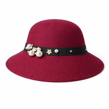 Chapeau Melon Cloche Femme - Perle