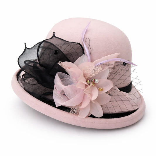 Chapeau Melon Cloche Femme à Fleur