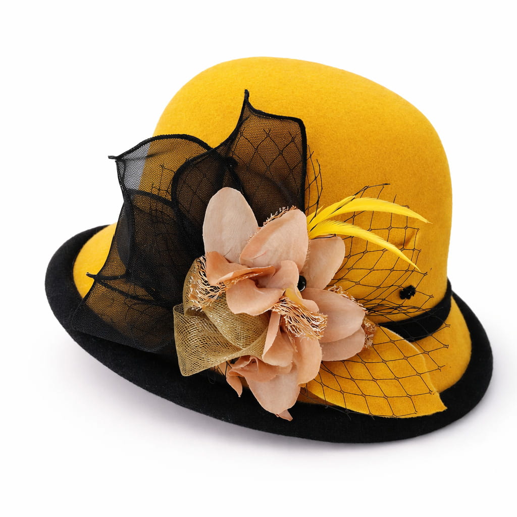 Chapeau Melon Cloche Femme à Fleur