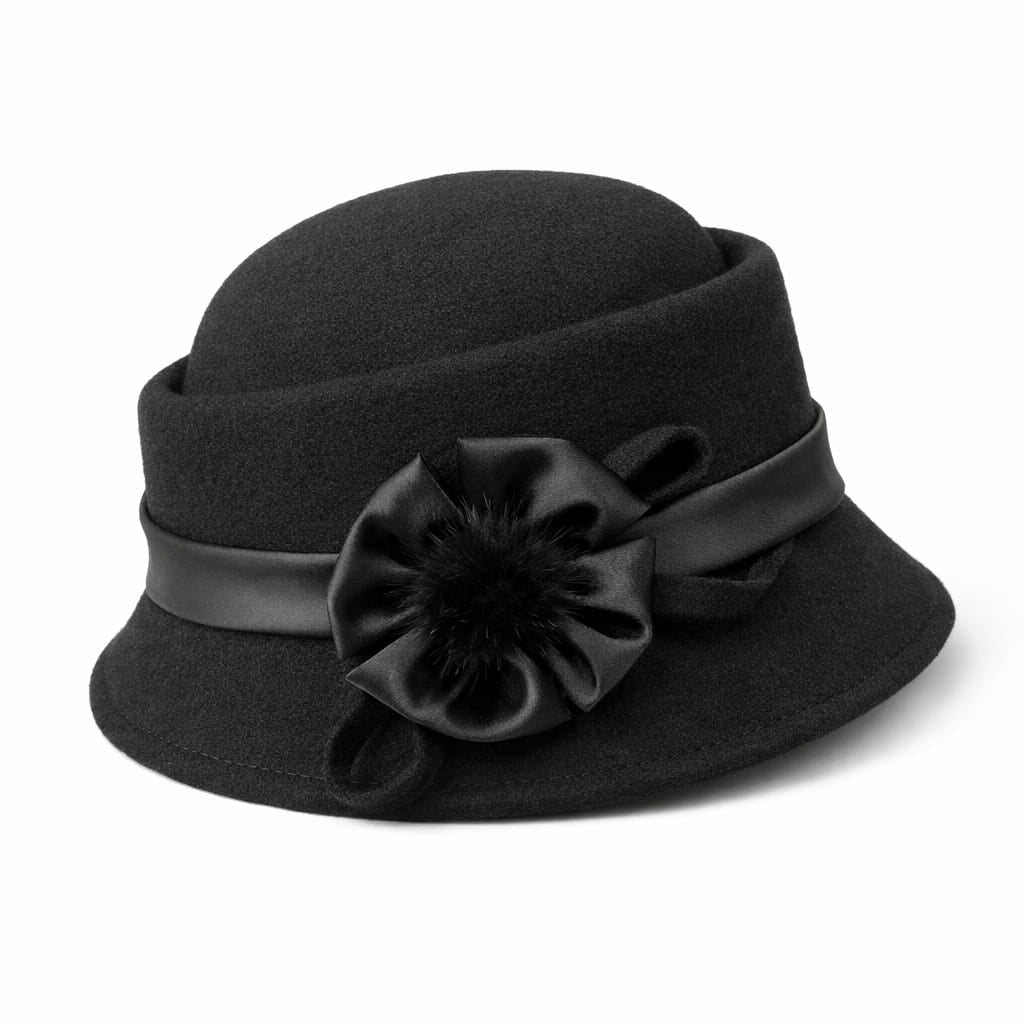 Chapeau Melon Cloche Femme Épais Noeud