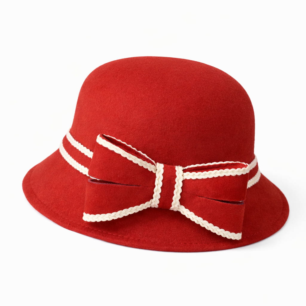 Chapeau Melon Cloche Femme Noeud Hiver