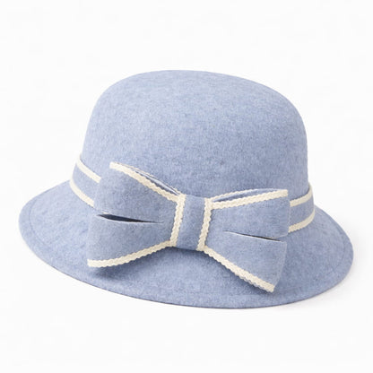 Chapeau Melon Cloche Femme Noeud Hiver