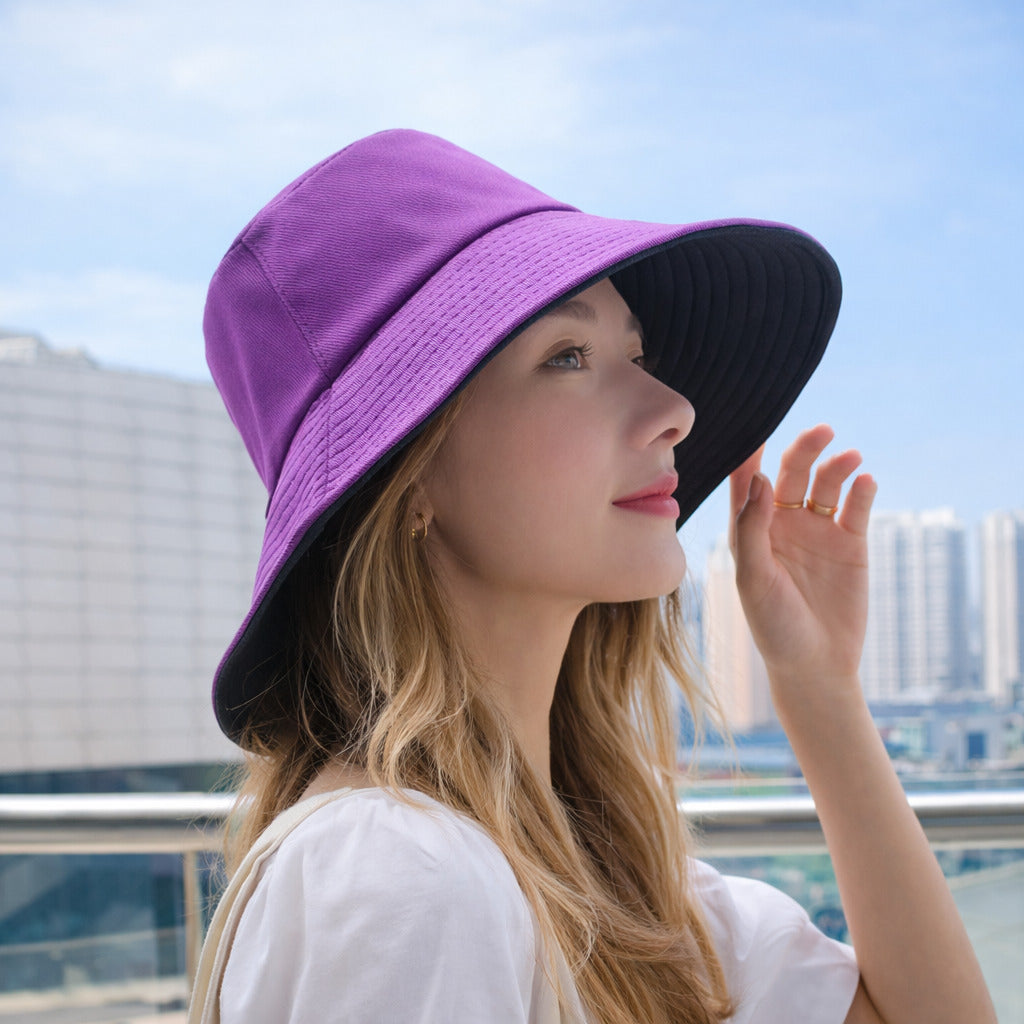 Bob Femme Reversible à Large Bord 100% Coton - Brise