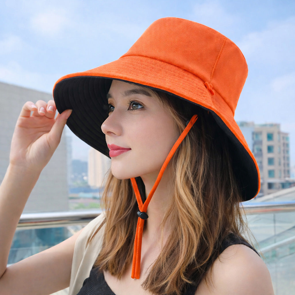 Bob Femme Reversible à Large Bord 100% Coton - Brise