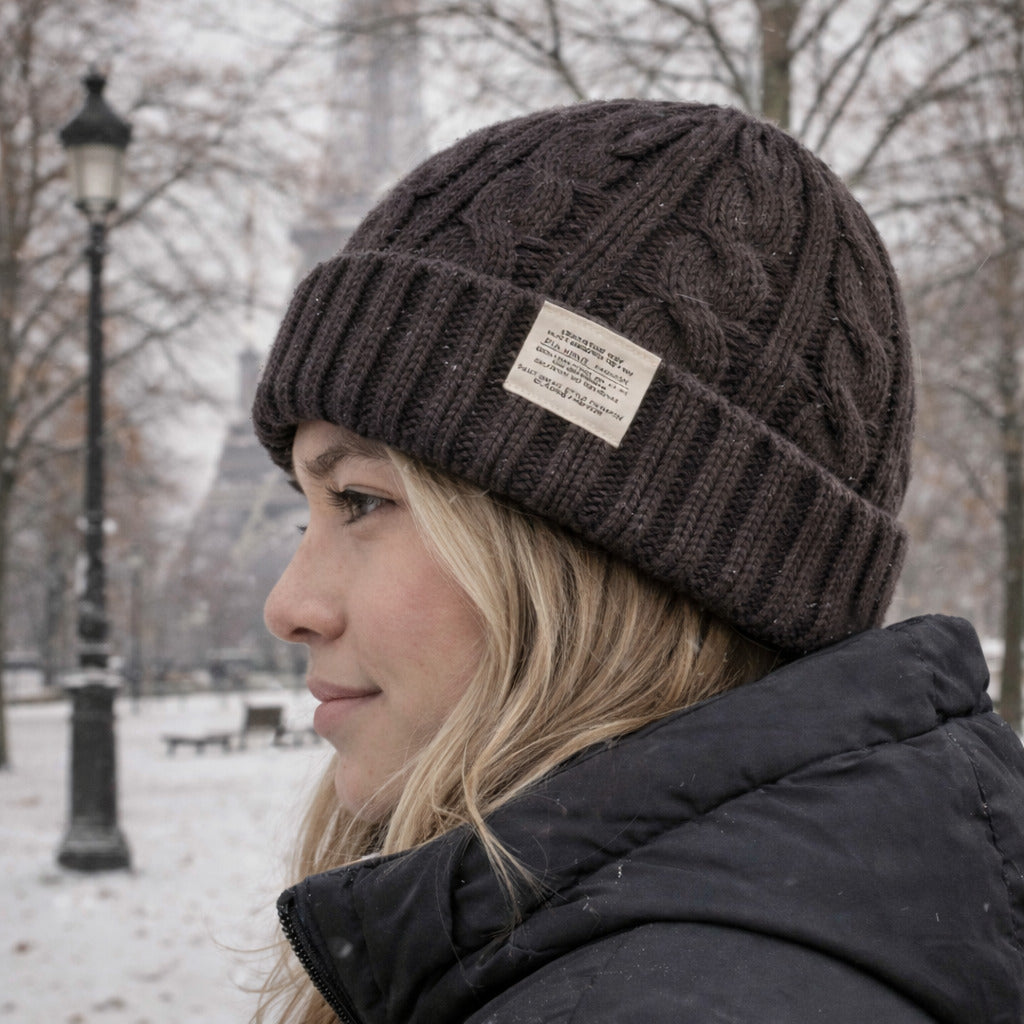 Bonnet Femme Cocoon Tricot Torsadé - Hivernia