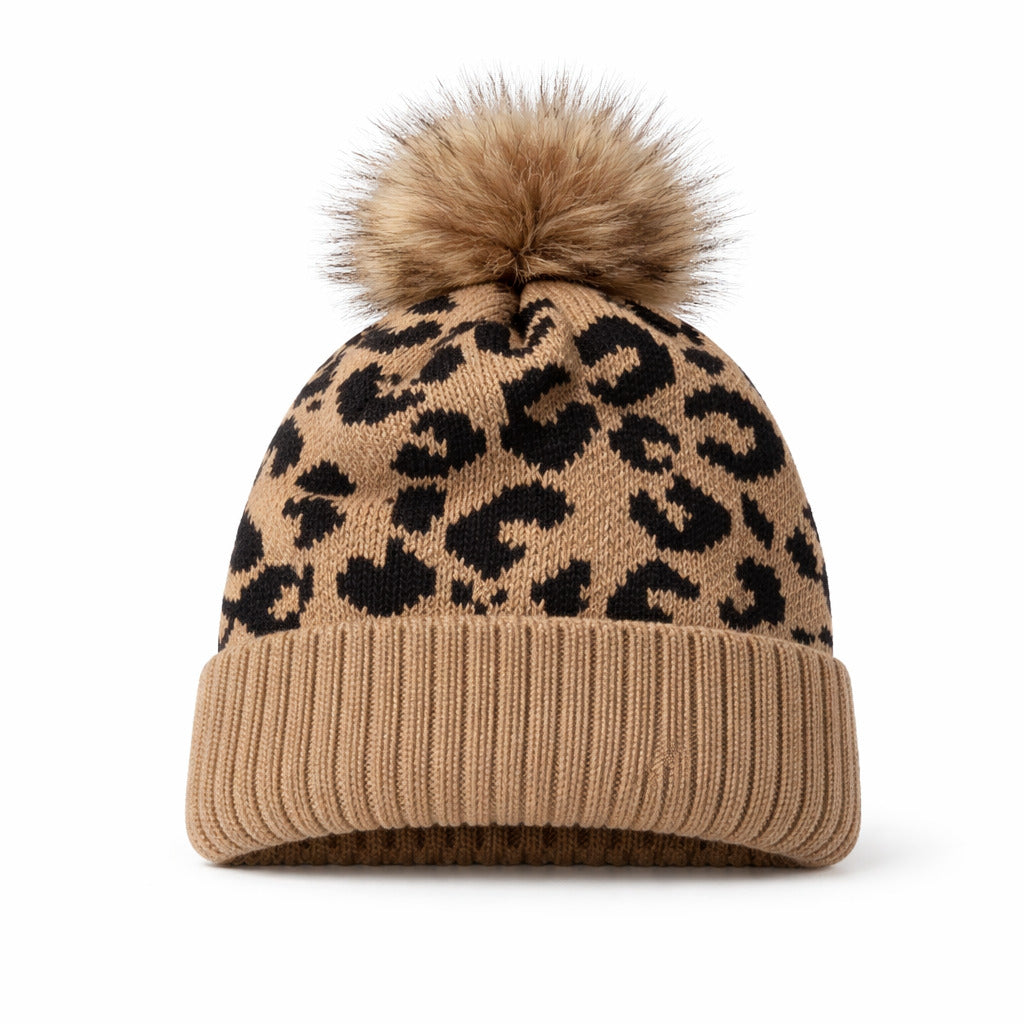 Bonnet Femme Léopard avec Pompon Douillet – Cheelyah