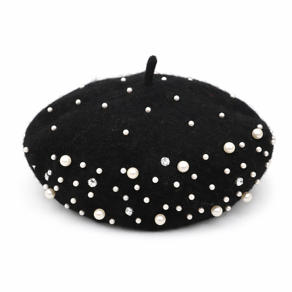 Béret Femme Hiver Perle