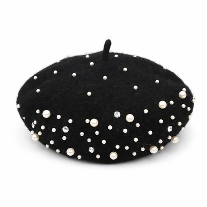 Béret Femme Hiver Perle