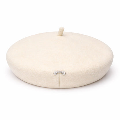 Béret Femme Raffiné avec Broche – Charme Parisien