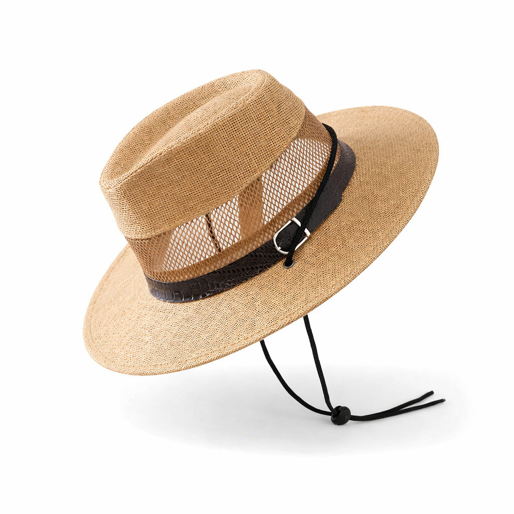 Chapeau Panama Homme Aéré Avec Cordon – Solaro