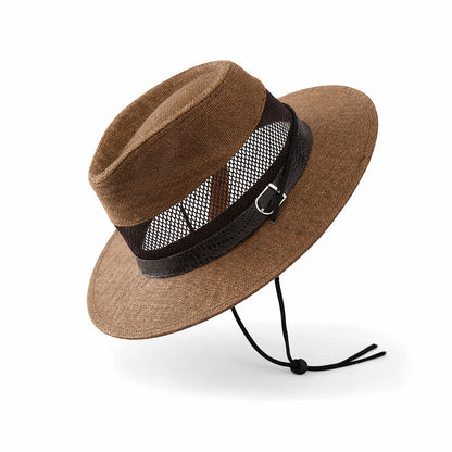 Chapeau Panama Homme Aéré Avec Cordon – Solaro