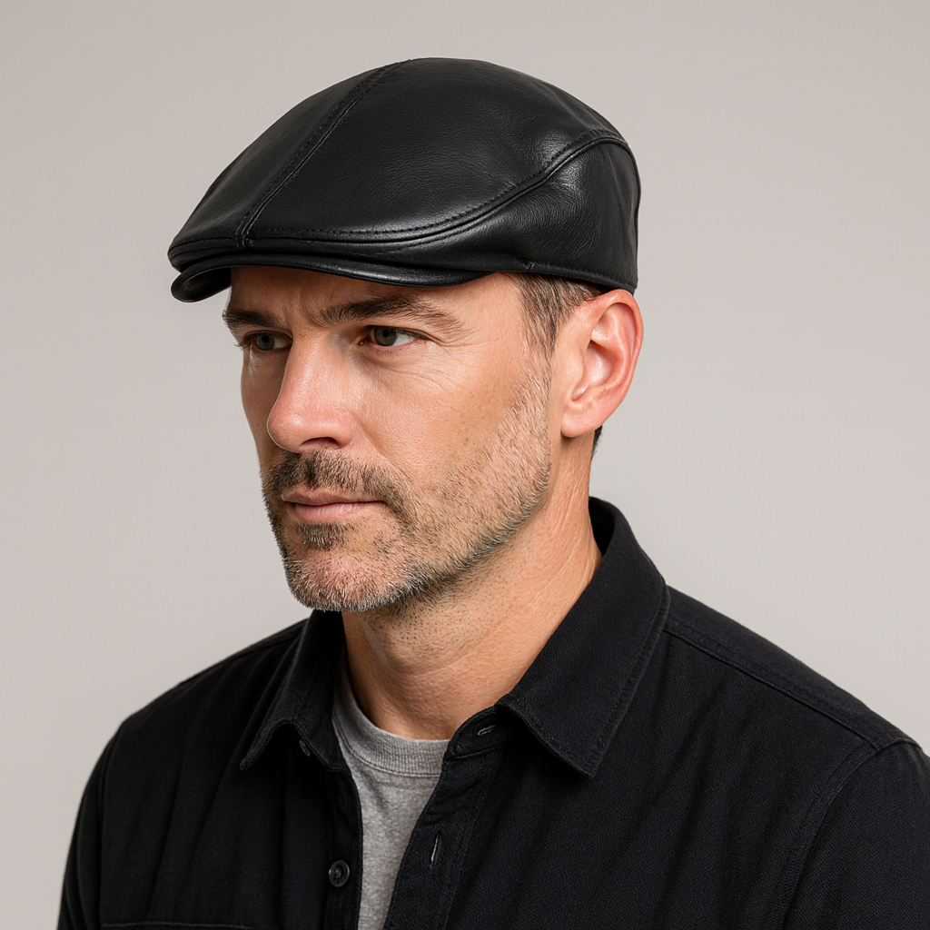 Beret Casquette Cuir