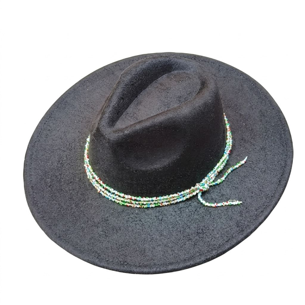 Chapeau Fedora – Texture Suédée avec Cordon Perlé