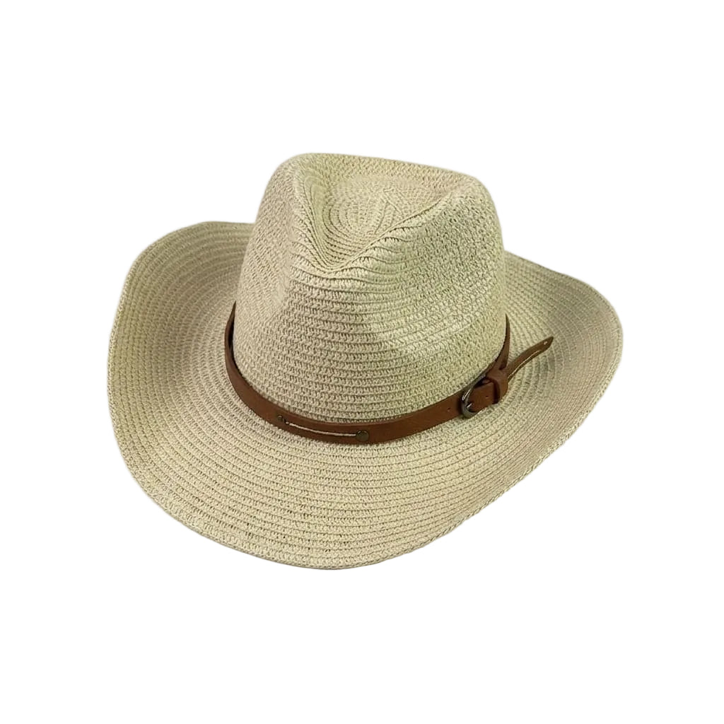 Chapeau Cowboy en Paille – Lanière Cuir