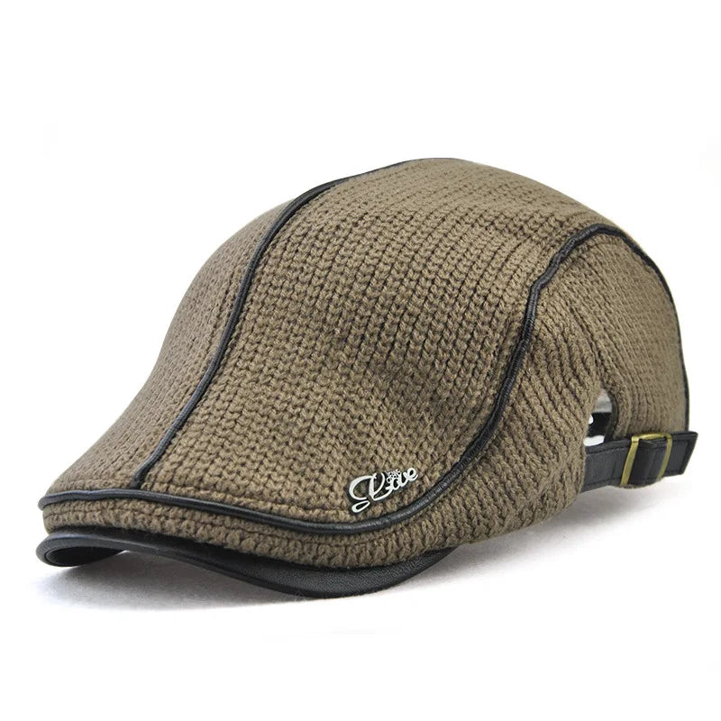 Béret Homme Coton Maille avec Bordure en Cuir Réglable - Metro