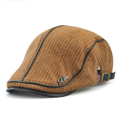 Béret Homme Coton Maille avec Bordure en Cuir Réglable - Metro