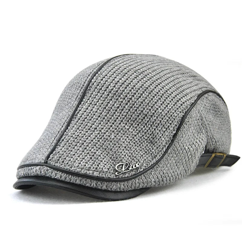 Béret Homme Coton Maille avec Bordure en Cuir Réglable - Metro