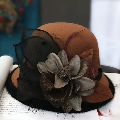 Chapeau Melon Cloche Femme à Fleur