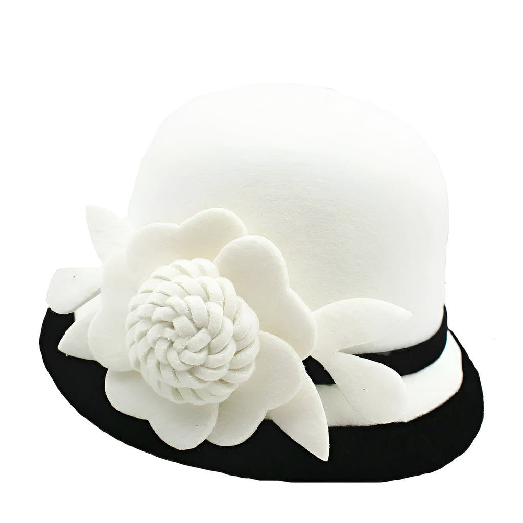 Chapeau Cloche Melon Femme Black&White