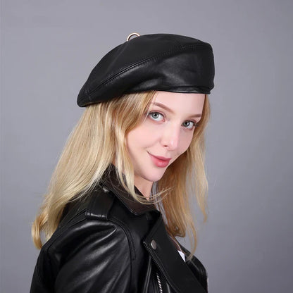 Béret Femme Véritable Cuir 100%