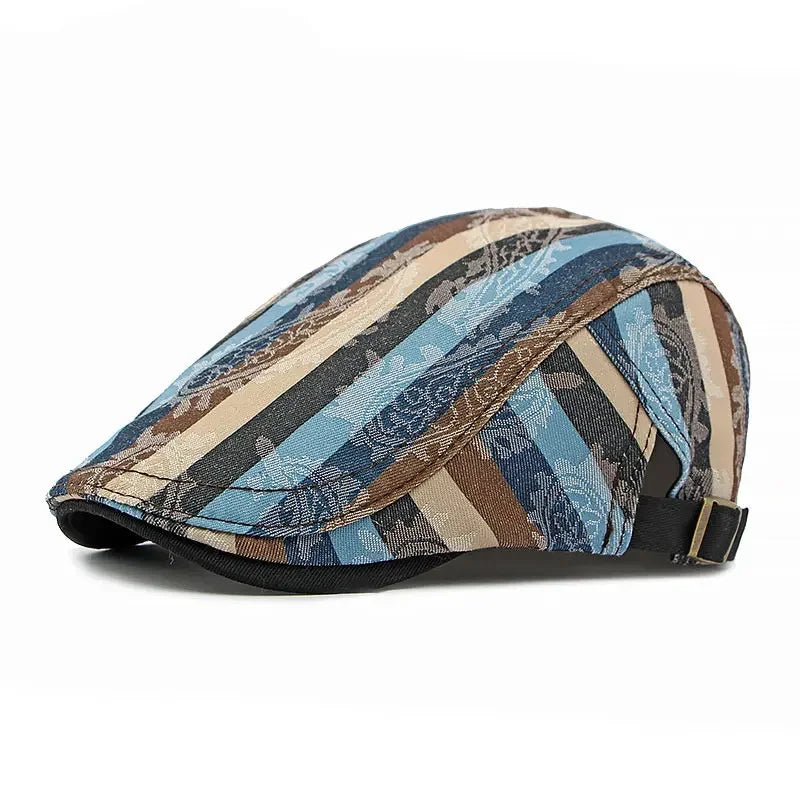 Béret Homme en Coton Rayée Multicolore - Stripe