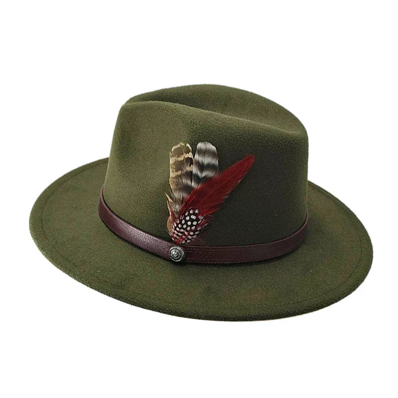 Chapeau Fedora Coton – Plume Décorative