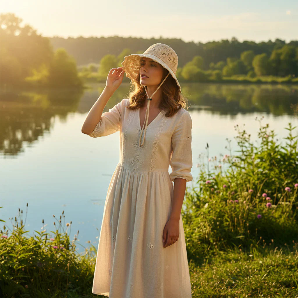 Chapeau de Paille Femme à Large Bord – Protection Solaire Ajourée