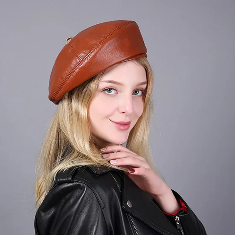 Béret Femme Véritable Cuir 100%