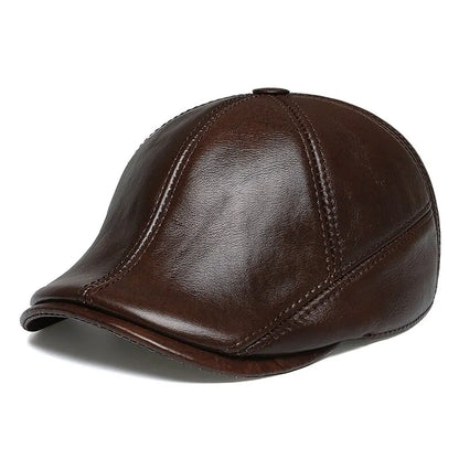Béret en Cuir Homme - Cache Oreille