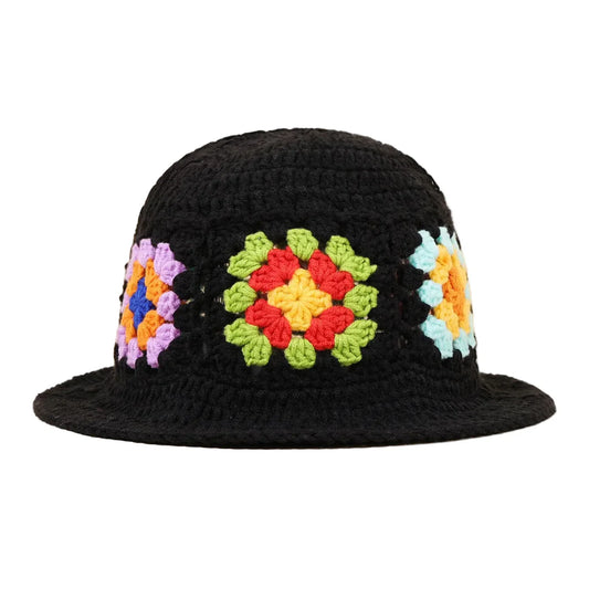 Bob Crochet Acrylique – Motif Floral Coloré