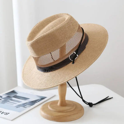 Chapeau Panama Homme Aéré Avec Cordon – Solaro