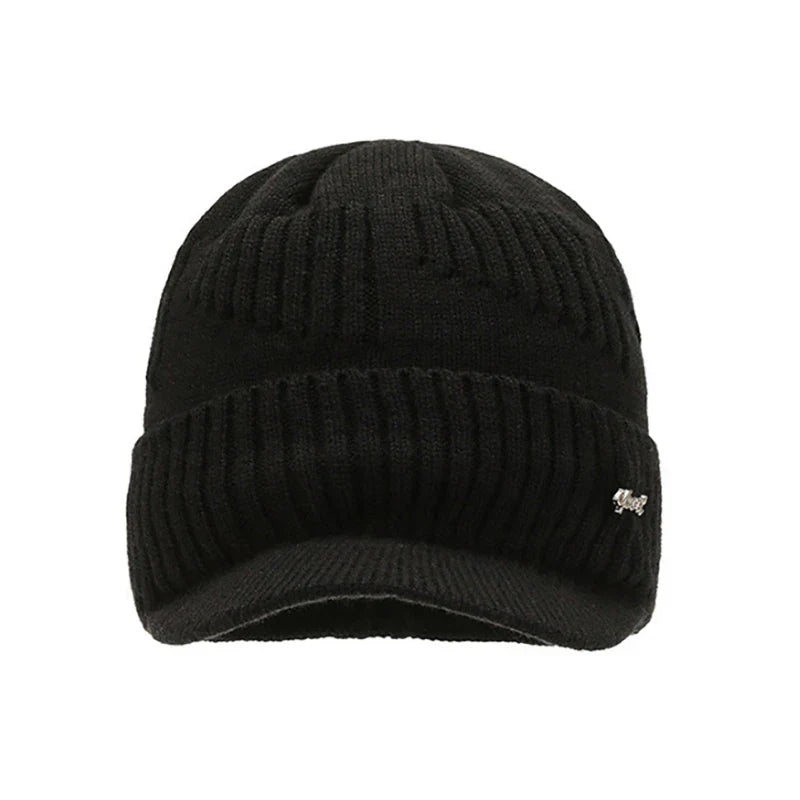 Bonnet Casquette Noir en Maille - KnitCap Elite