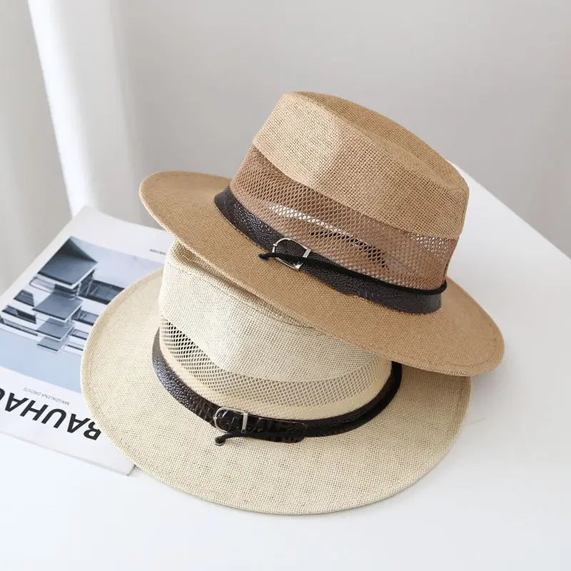 Chapeau Panama Homme Aéré Avec Cordon – Solaro