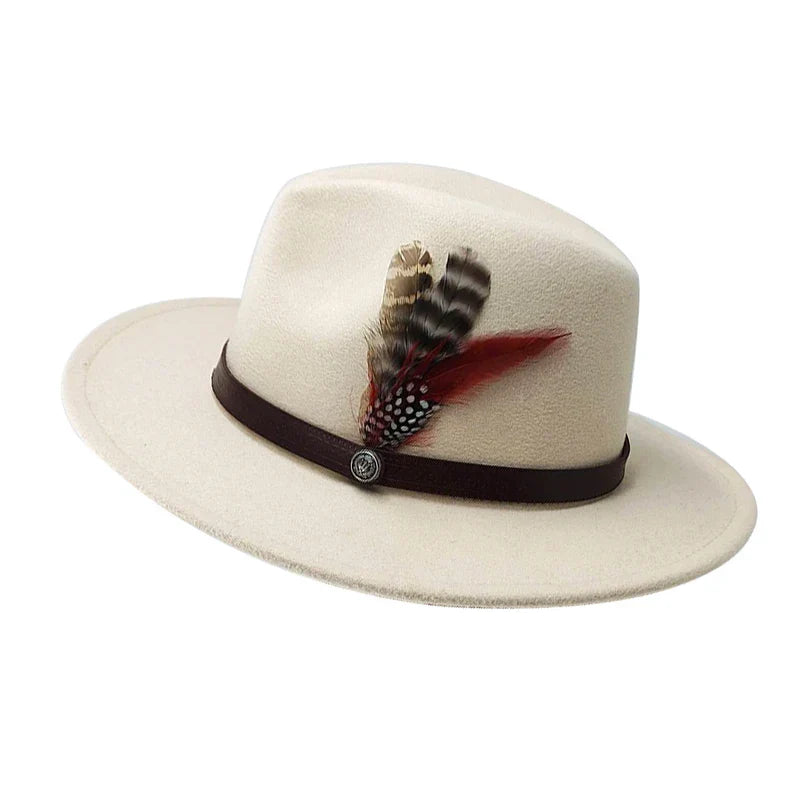 Chapeau Fedora Coton – Plume Décorative